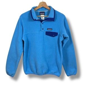 PATAGONIA Women’s Synchilla Snap-T Pullover Fleece Turquoise/Navy Womens Small